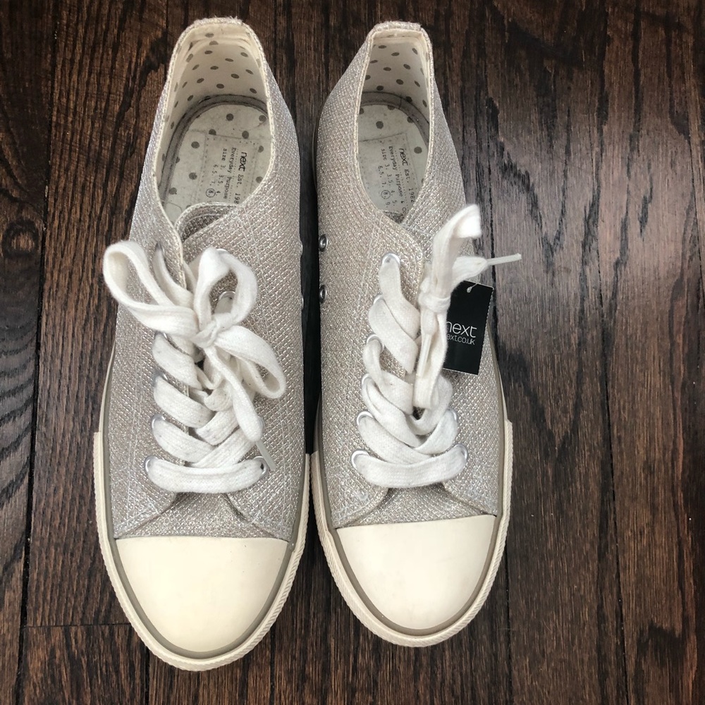 BNWT silver sparkly converse style sneakers